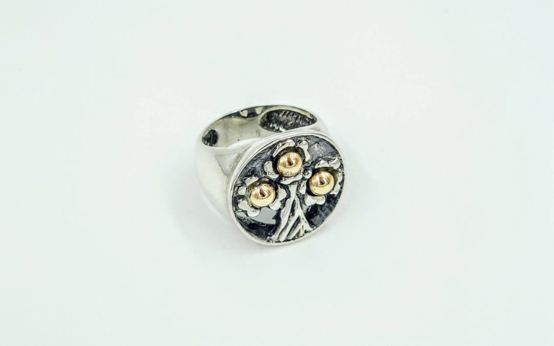 Anillo Arbol Plata y Oro