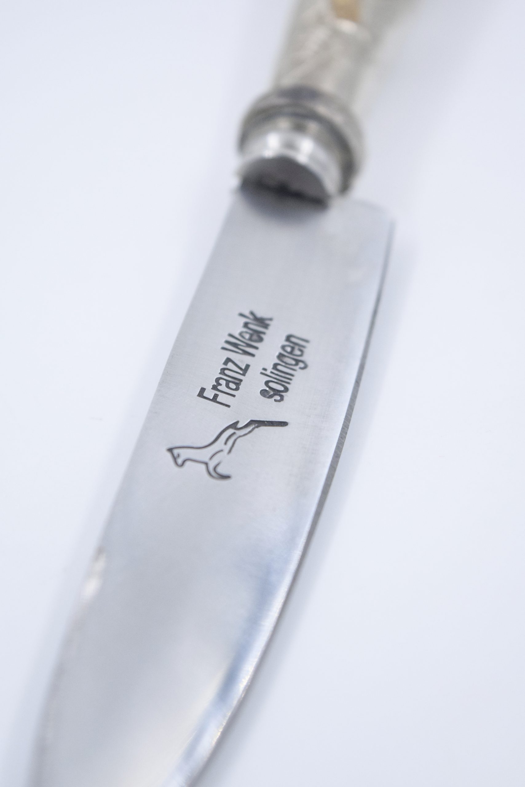 Cuchillo en plata | hoja 10cm | cabo con apliques en oro para grabar - Imagen 3