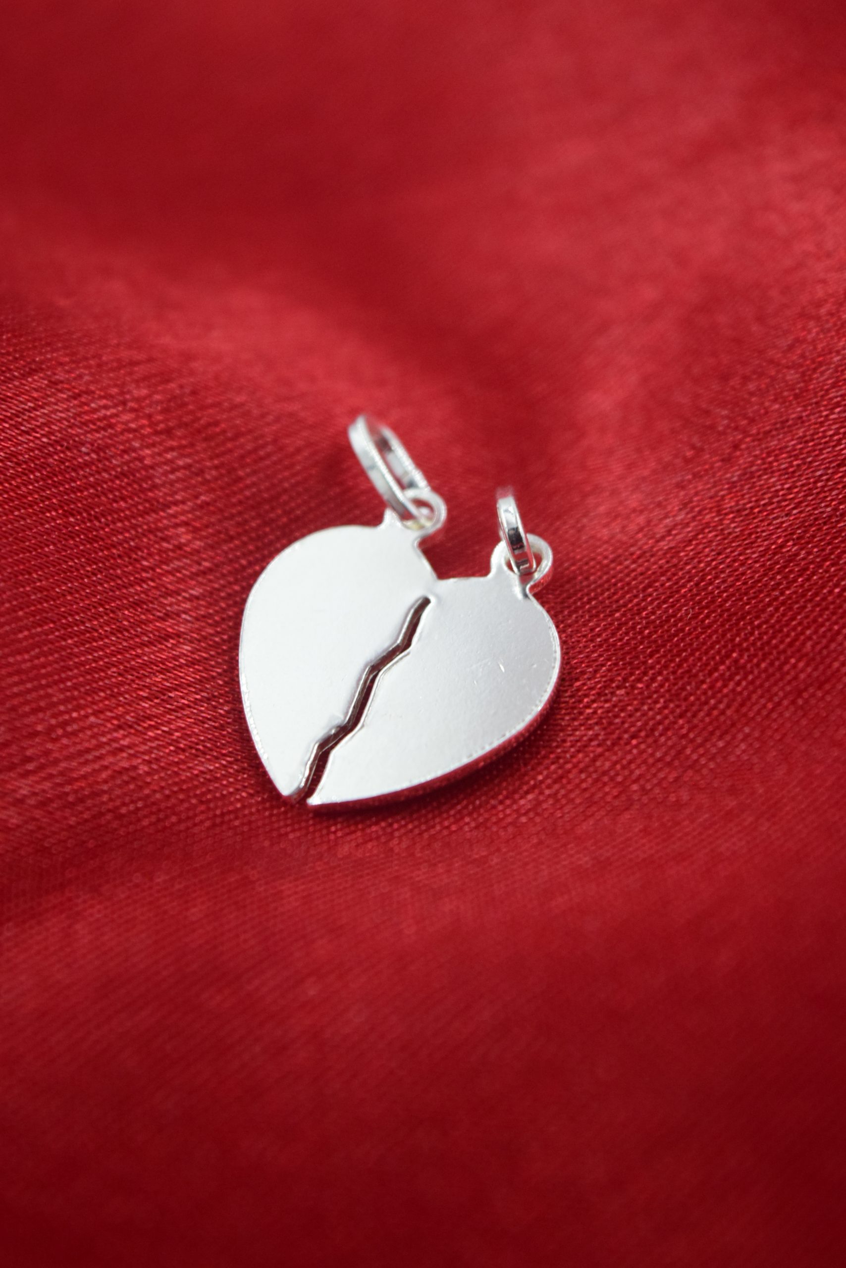 Dije Corazón Doble para grabar en plata 925k