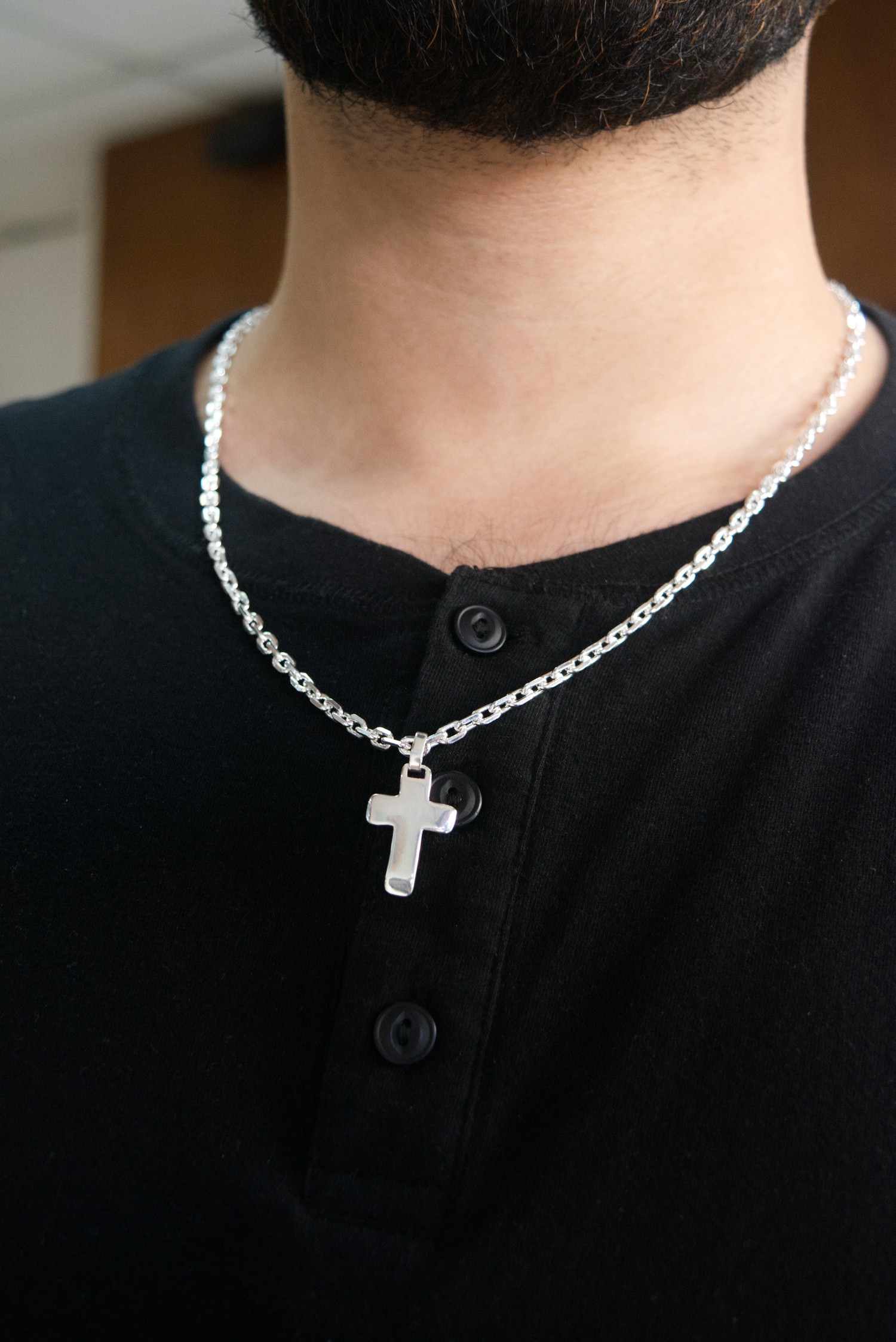 Conjunto Cadena y Cruz en plata 925