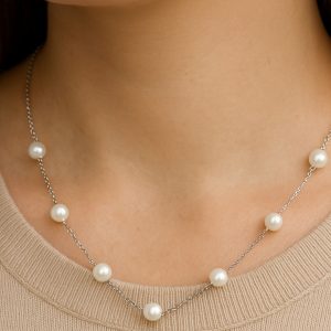 Collar 7 perlas naturales redondas